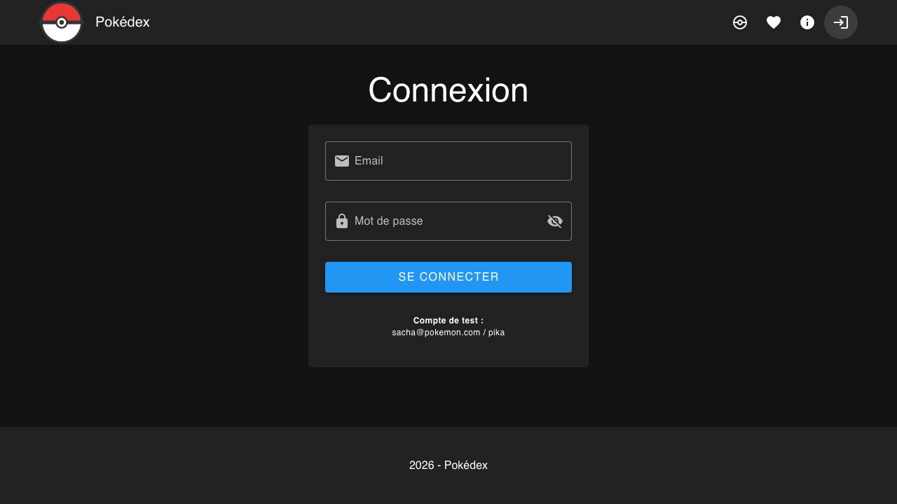 Page de connexion