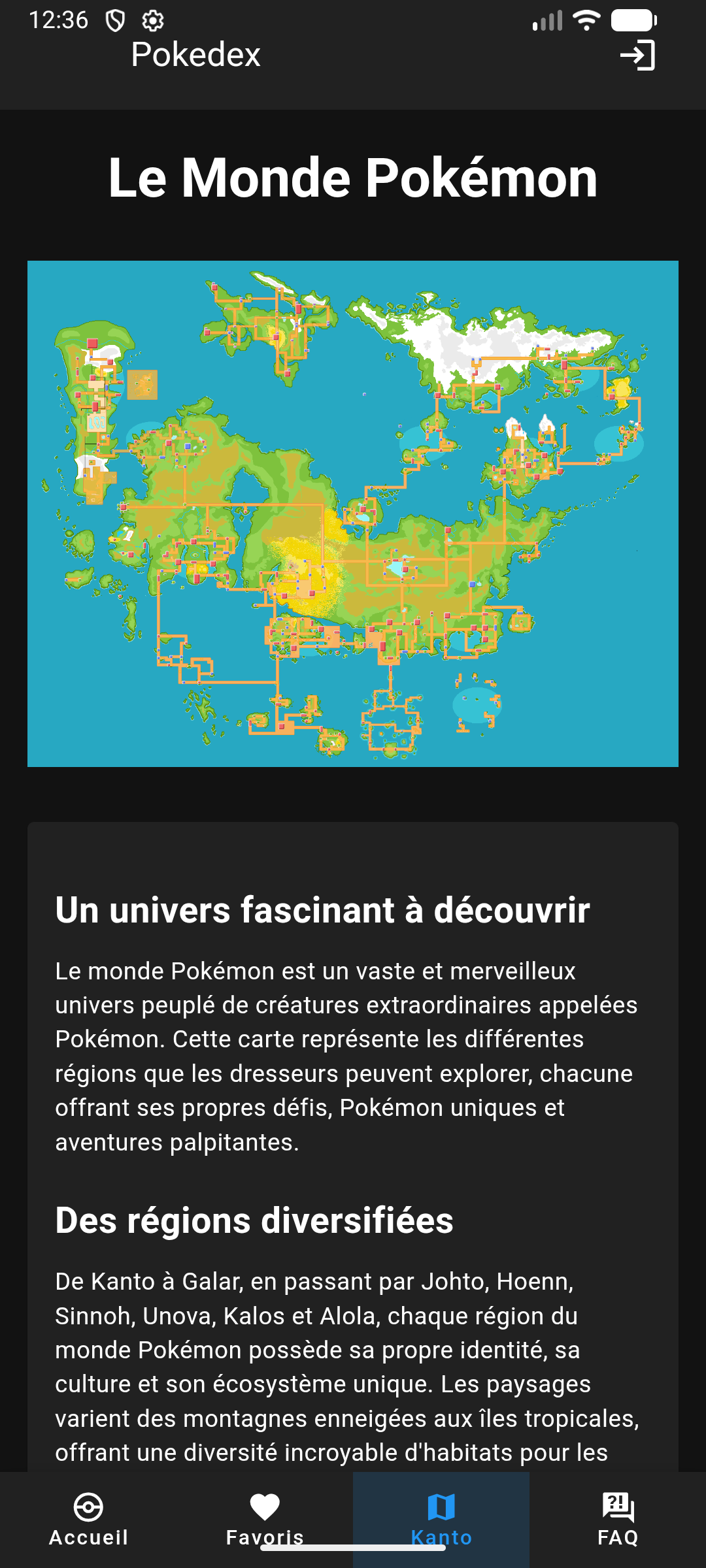 Android — page Kanto via bottom nav